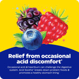 Comparación de tamaño de la tableta Enzymedica Acid Soothe junto a moneda para escala