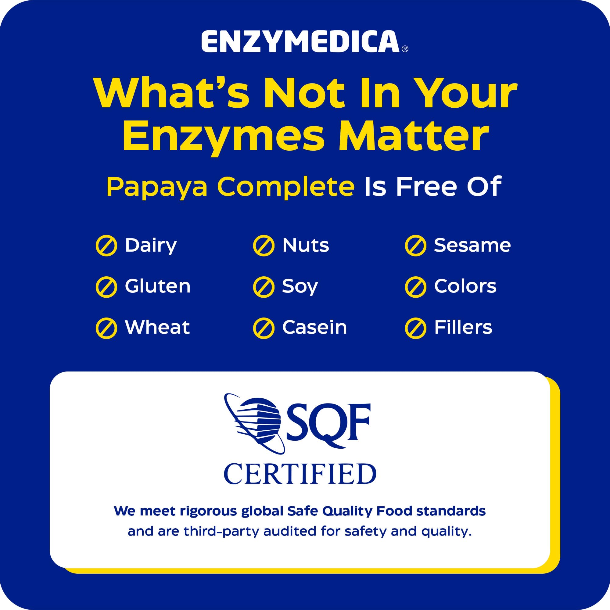 Enzymedica bote abierto con tabletas visibles, almacenamiento simple