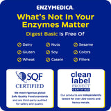 Enzymedica Digest Basic botella abierta mostrando cápsulas listas para tomar