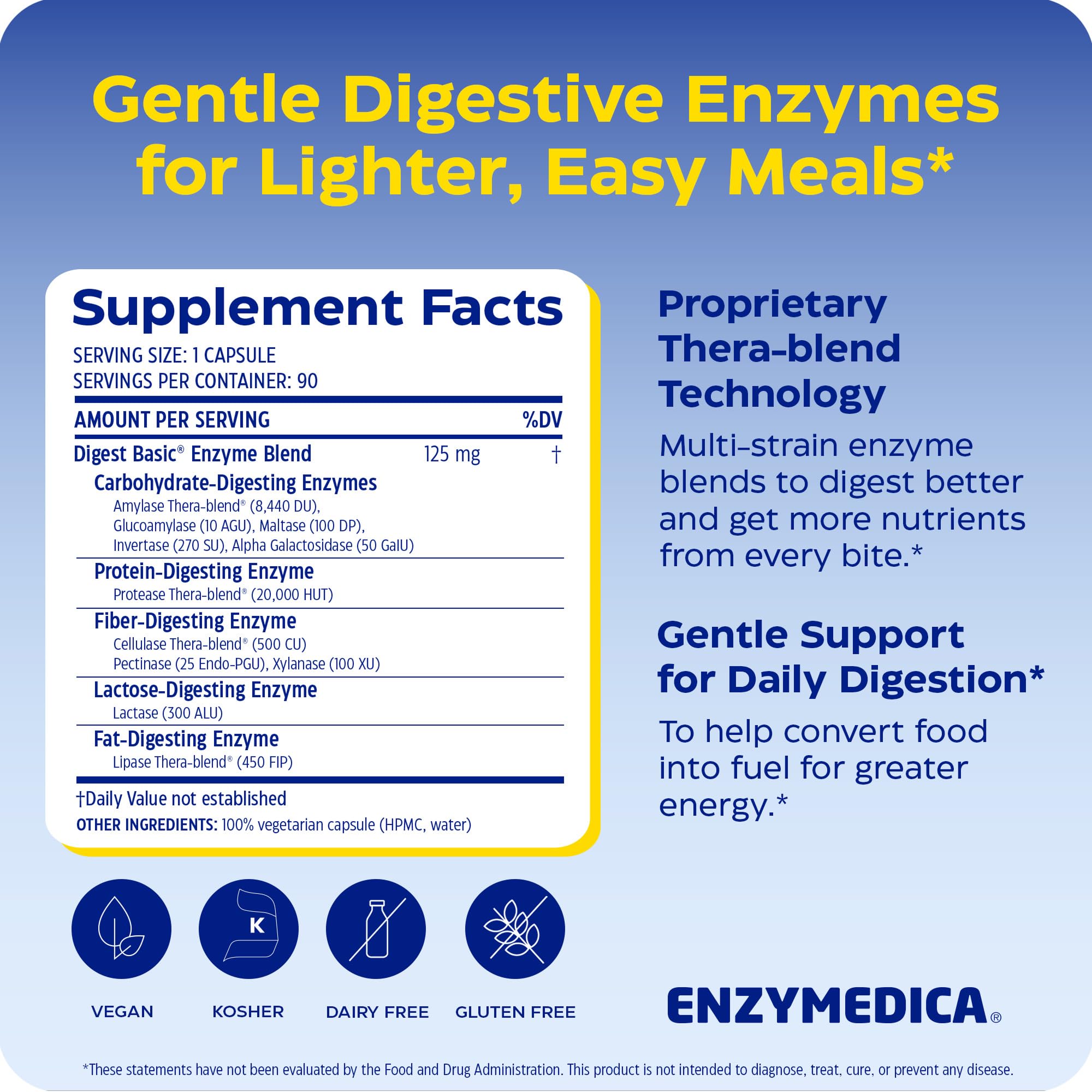 Enzymedica Digest Basic cápsula en primer plano mostrando textura y pureza
