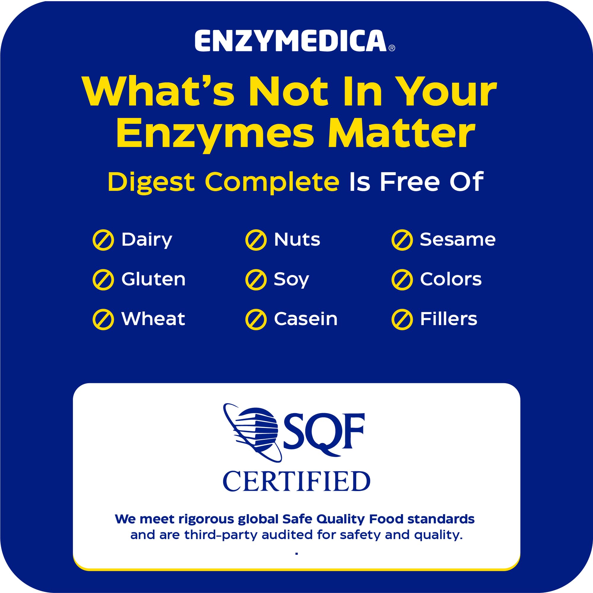 Enzymedica tabletas junto a platos ilustrando uso en comidas