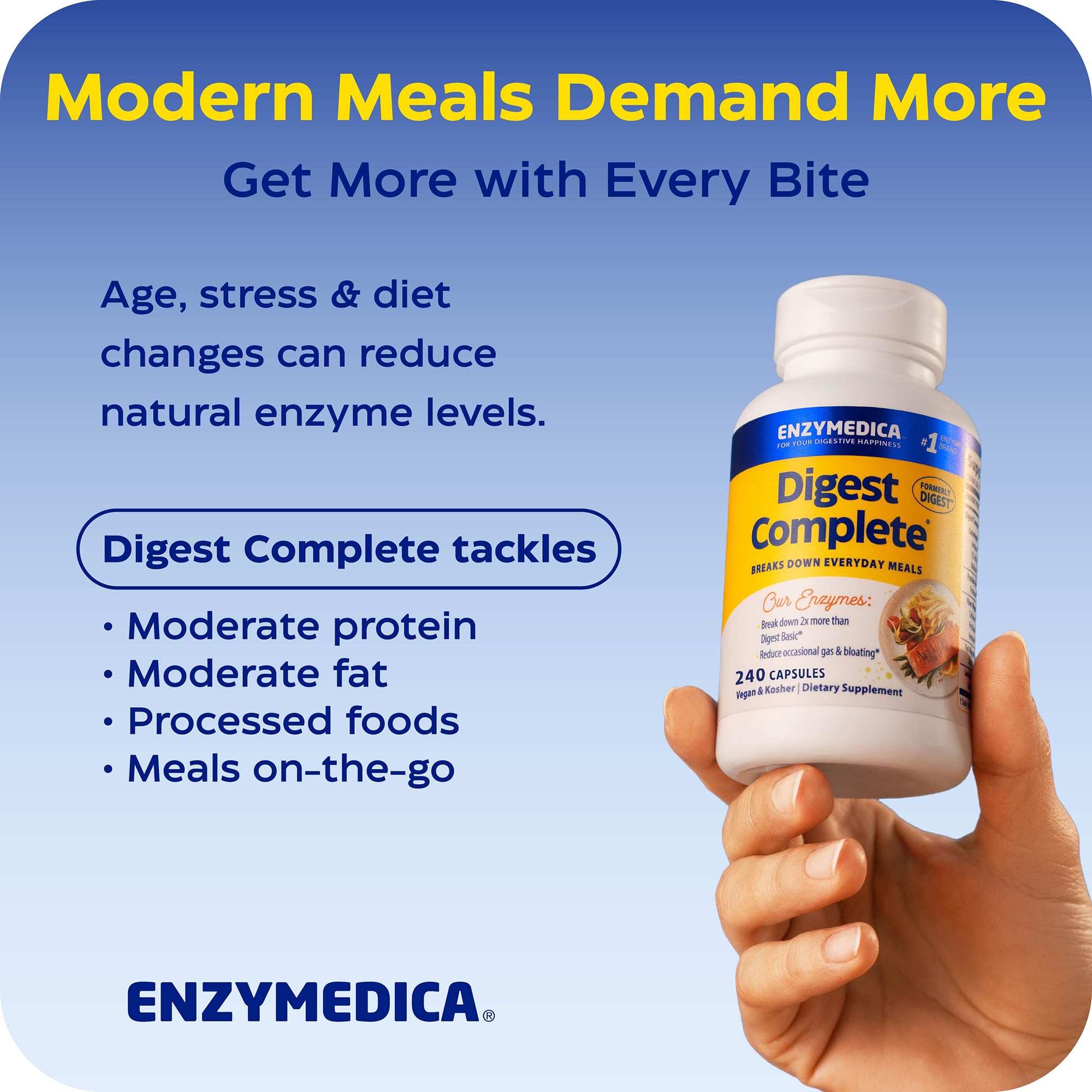 Enzymedica estilo de vida feliz tras comer mostrando alivio y confort digestivo