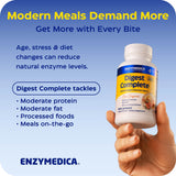 Enzymedica sello vegano y sin gluten destacando compatibilidad dietética