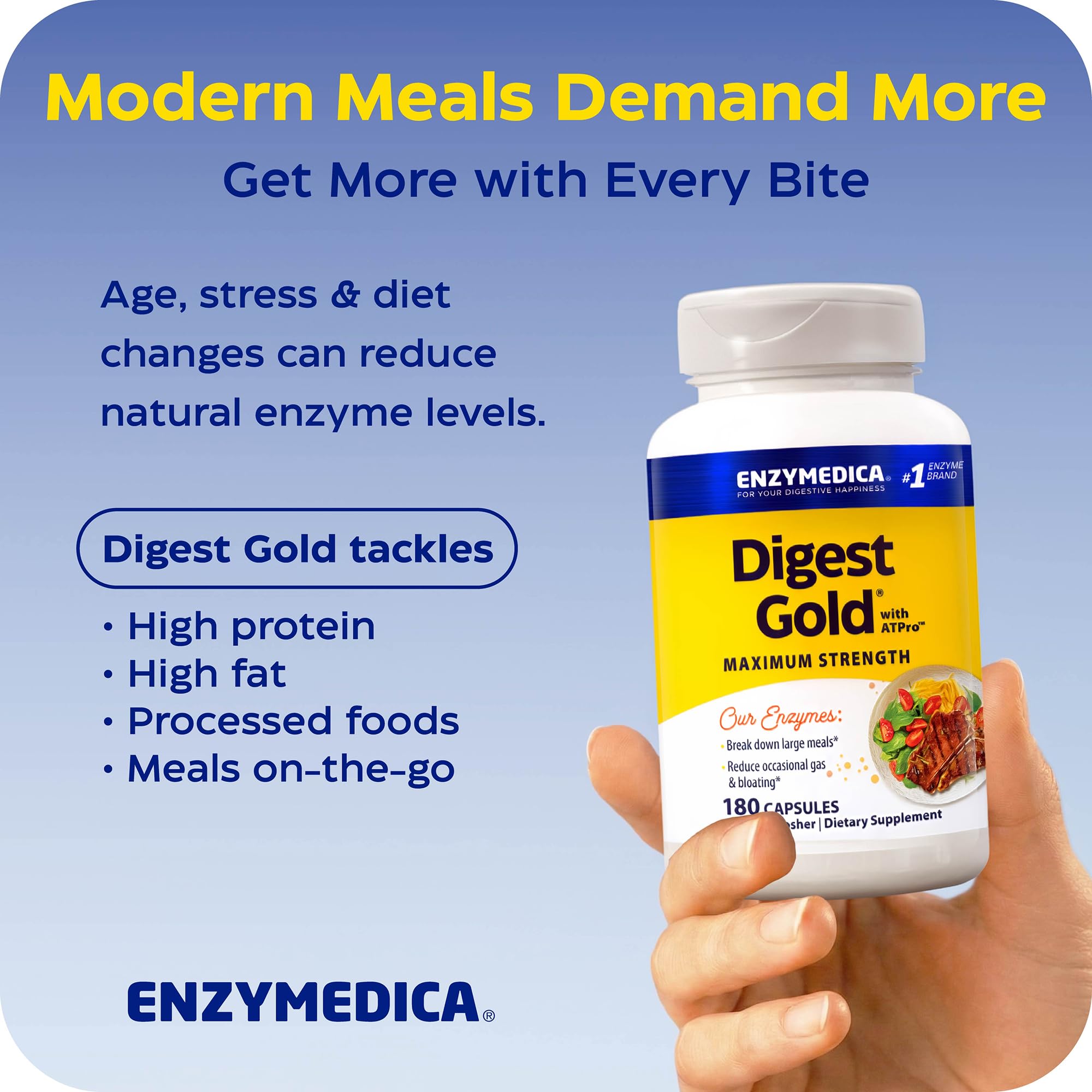 Enzymedica Digest Gold sello de control de calidad y pruebas internas de seguridad