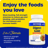 Etiqueta nutricional Enzymedica Digest Gold con ingredientes y dosis visibles