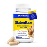 Enzymedica Frasco frontal de GlutenEase mostrando etiqueta clara y beneficio digestivo