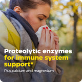 Enzymedica Immune Defense primer plano de la cápsula mostrando recubrimiento y pureza