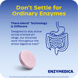 Enzymedica etiqueta con lista de enzimas, transparencia de ingredientes