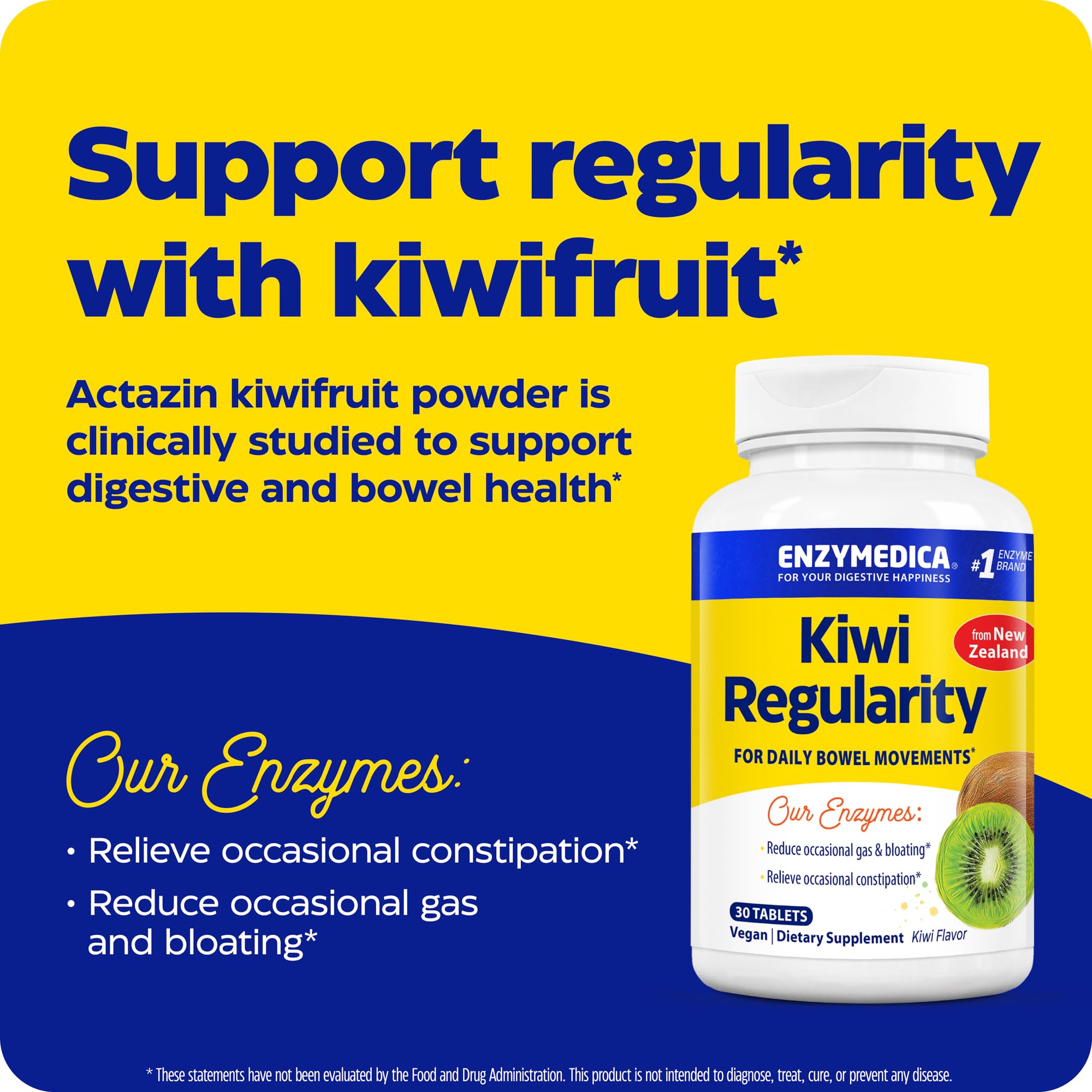 Enzymedica kiwis frescos y corte mostrando ingredientes naturales y prebióticos