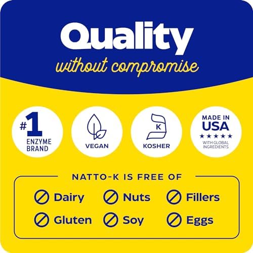 Enzymedica Natto-K etiqueta con ingredientes y certificaciones visibles