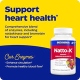 Enzymedica Natto-K iconos de ingredientes destacados y beneficios claros