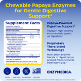 Close-up de tabletas masticables Enzymedica Papaya Complete, textura y menta para comodidad