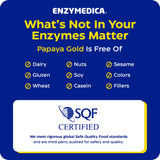 Escena de mesa familiar con Enzymedica Papaya Gold mostrando uso cotidiano y conveniencia