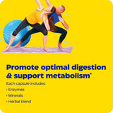 Cápsula de Enzymedica pH‑Basic tomada en ayunas mostrando soporte digestivo