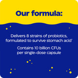 Enzymedica Pro-Bio comparación de tamaño en mano para visualizar la dosis diaria