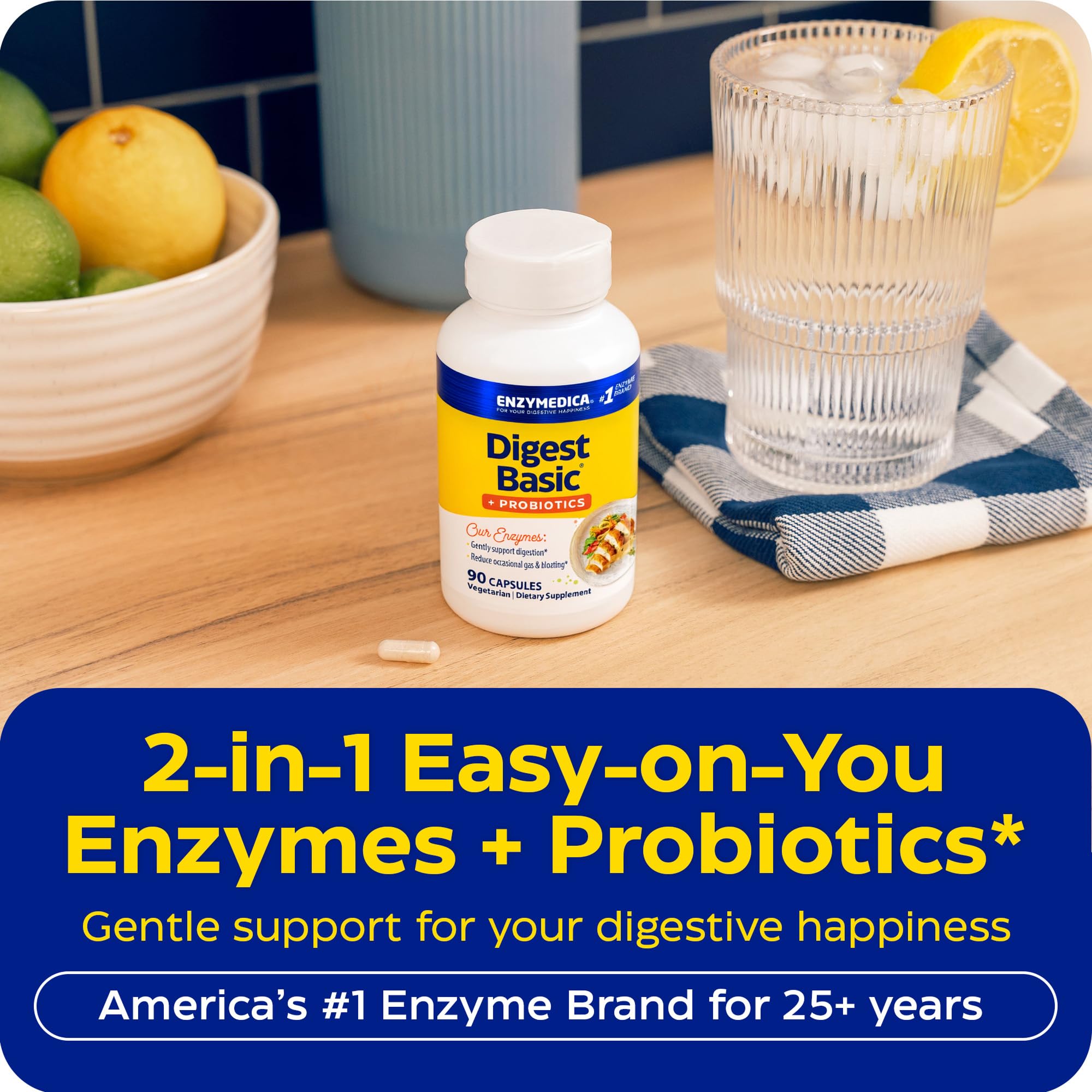Enzymedica gráfico del probiótico DE111 que apoya el microbioma