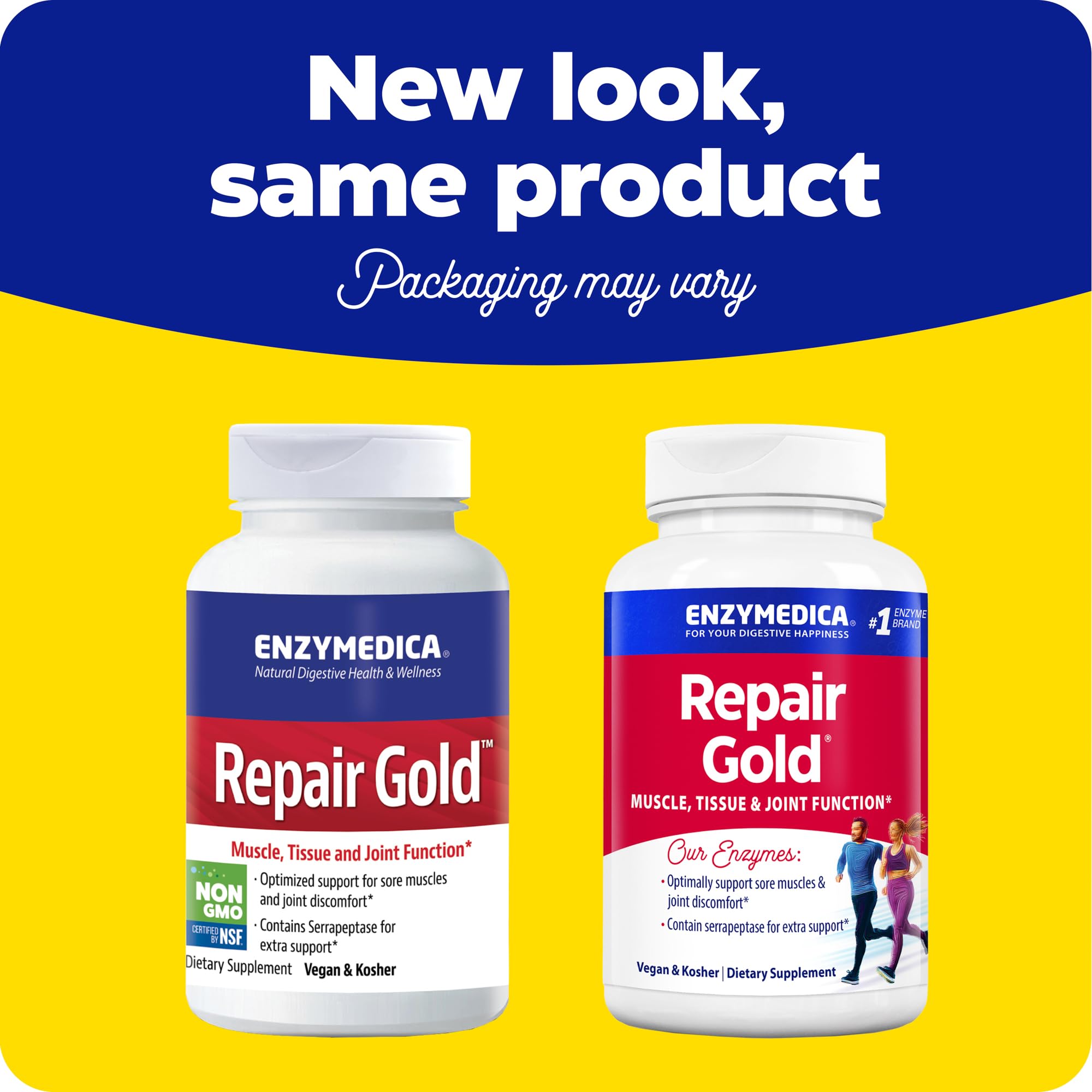Enzymedica Repair Gold ambiente lifestyle junto a equipo deportivo