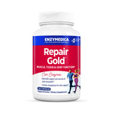 Enzymedica Repair Gold frente del envase mostrando marca y cantidad, claridad visual