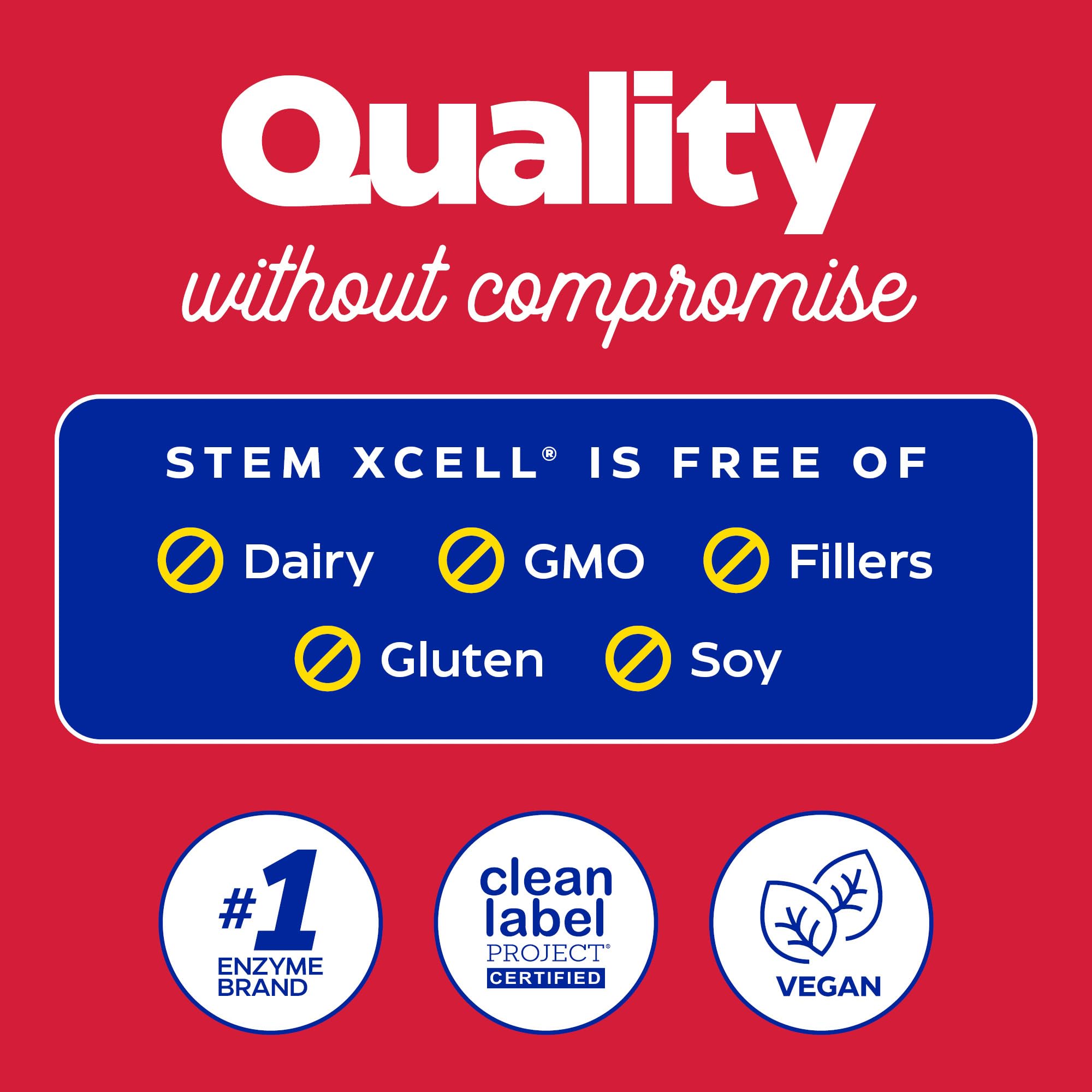 Enzymedica Stem XCell cápsulas junto a otras vitaminas en rutina diaria