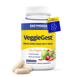 Enzymedica VeggieGest frente del empaque mostrando etiqueta y beneficios