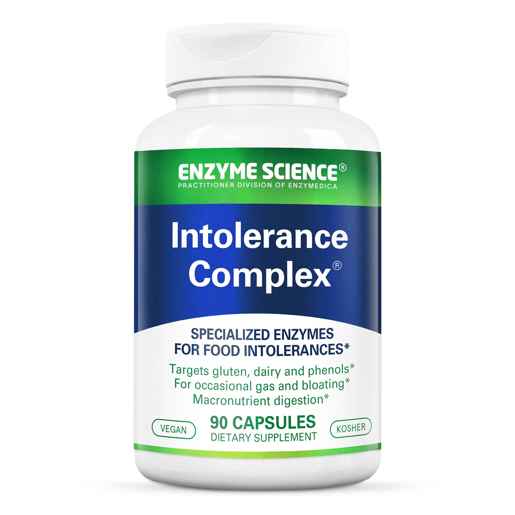Enzyme Science frasco frontal mostrando el producto y beneficios digestivos