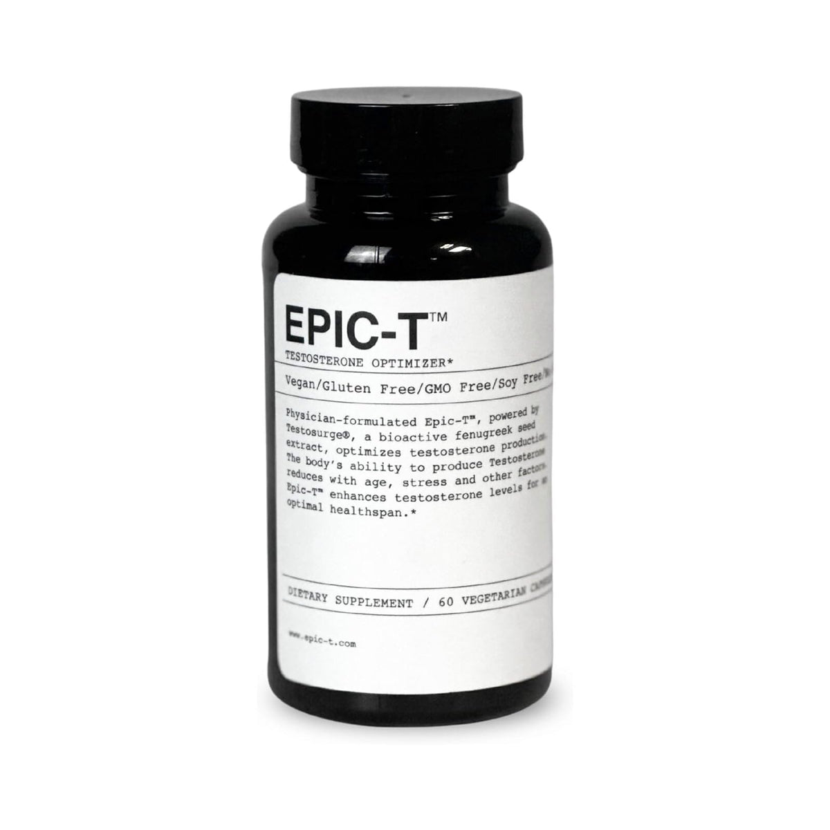 EPIC frasco EPIC-T frente mostrando etiqueta y beneficio de apoyo diario