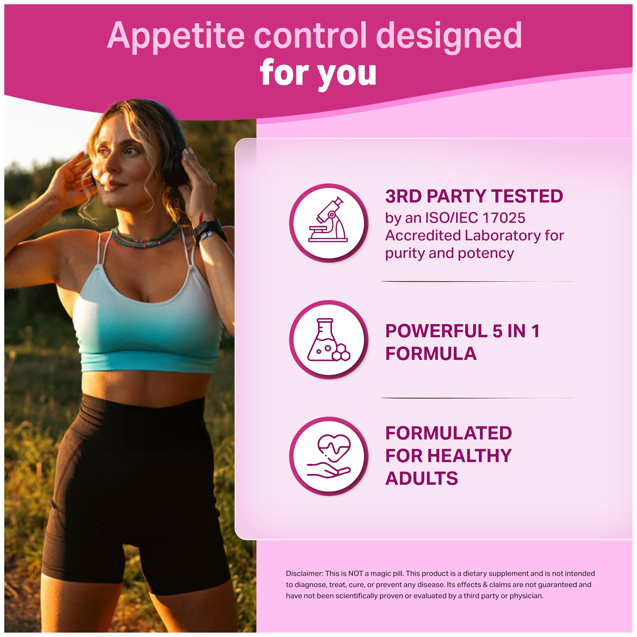 EPN Supplements Harmony Glow comparación de tamaño para dosificación clara