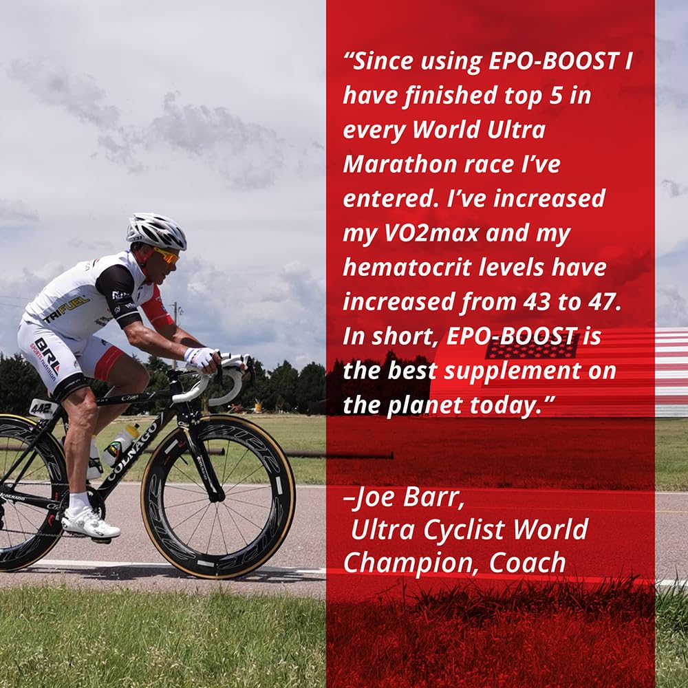 EPO-Boost suplemento en uso durante entrenamiento para mejorar resistencia