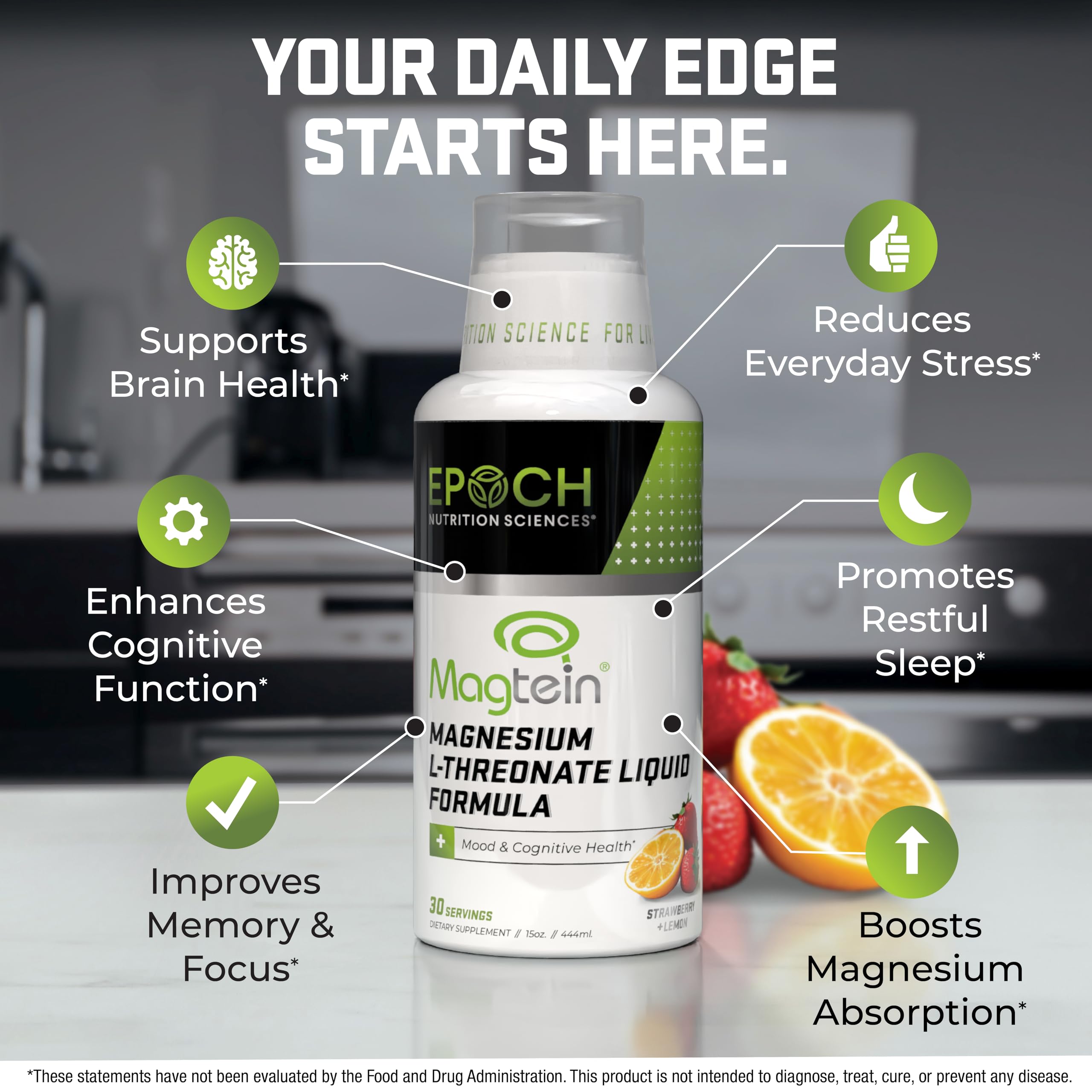 Epoch Nutrition Sciences primer plano de la etiqueta con ingredientes visibles
