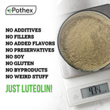 ePothex Luteolin Powder textura en detalle, polvo fino para mezcla fácil