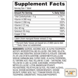 ME GUSTA SHOP etiqueta con ingredientes, muestra luteína y vitaminas clave