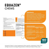 Equazen Eye Q Chews bote abierto con cápsulas para ver contenido del paquete