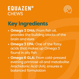 Equazen Eye Q Chews etiqueta con lista de ingredientes y información nutricional