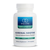 Equilife Adrenal Soothe frente del empaque mostrando diseño y cantidad