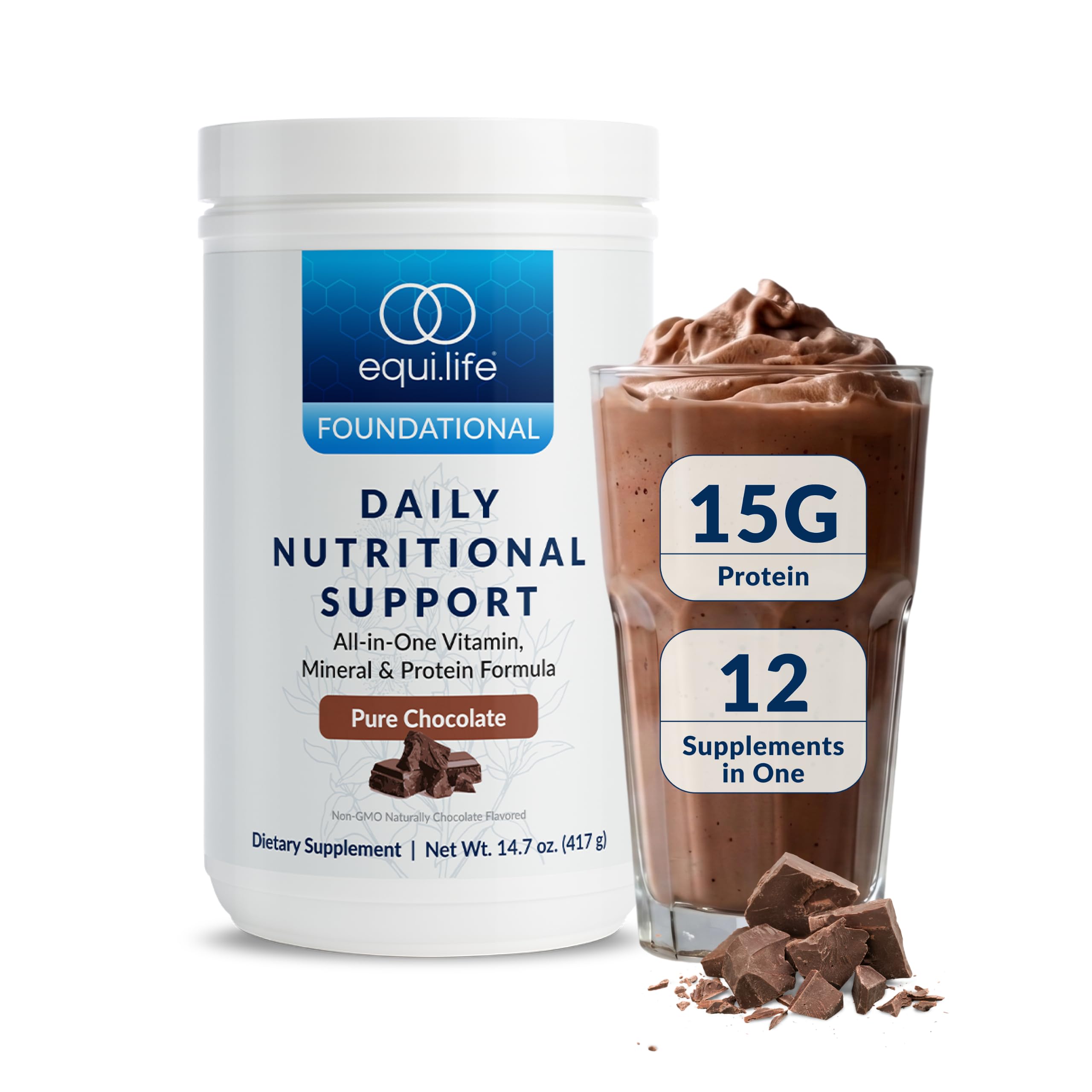 Equilife frontales del envase chocolate mostrando diseño y claridad de uso