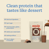 Equip Prime vaso con batido de chocolate cremoso listo para consumir
