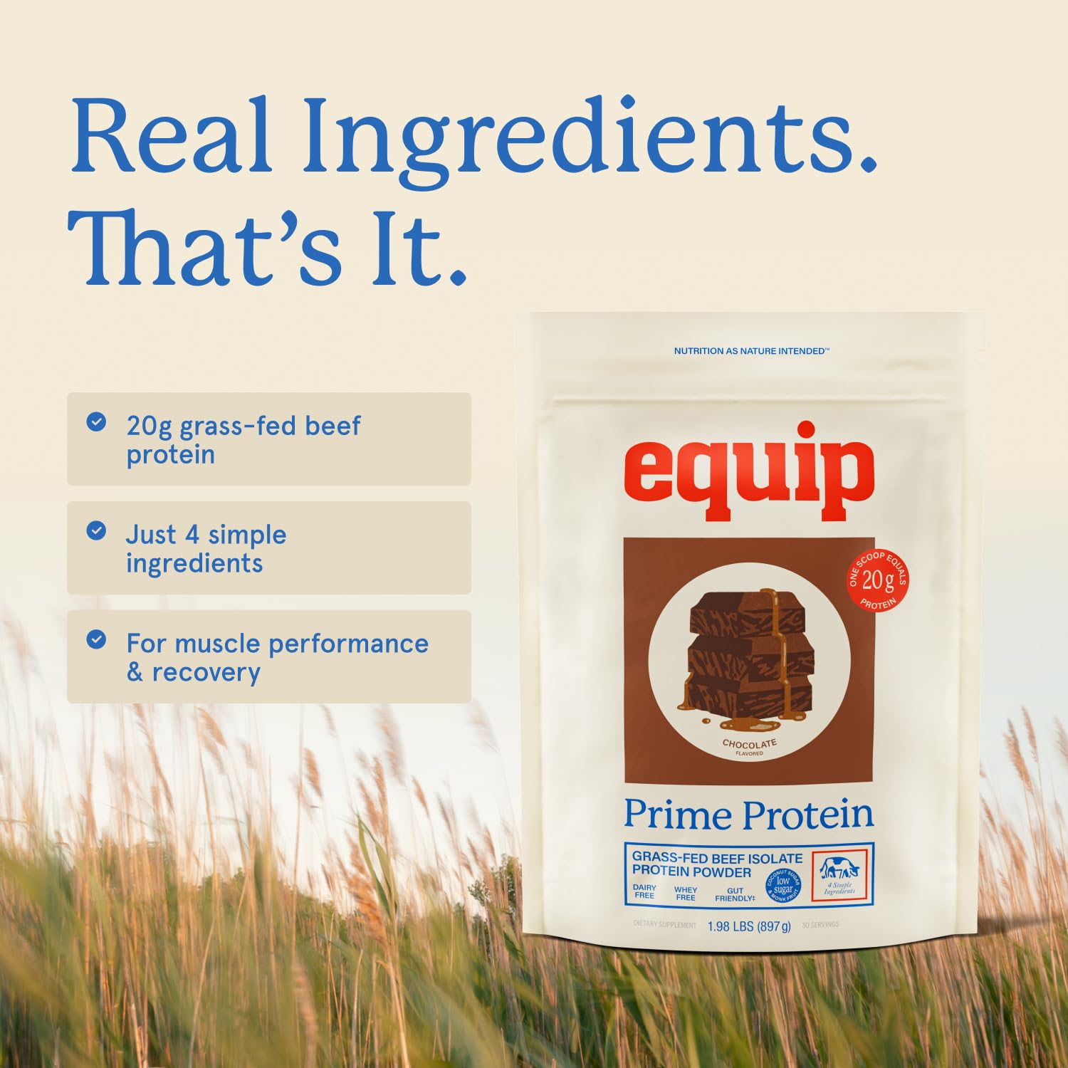 Equip Prime etiqueta con ingredientes y certificaciones claras