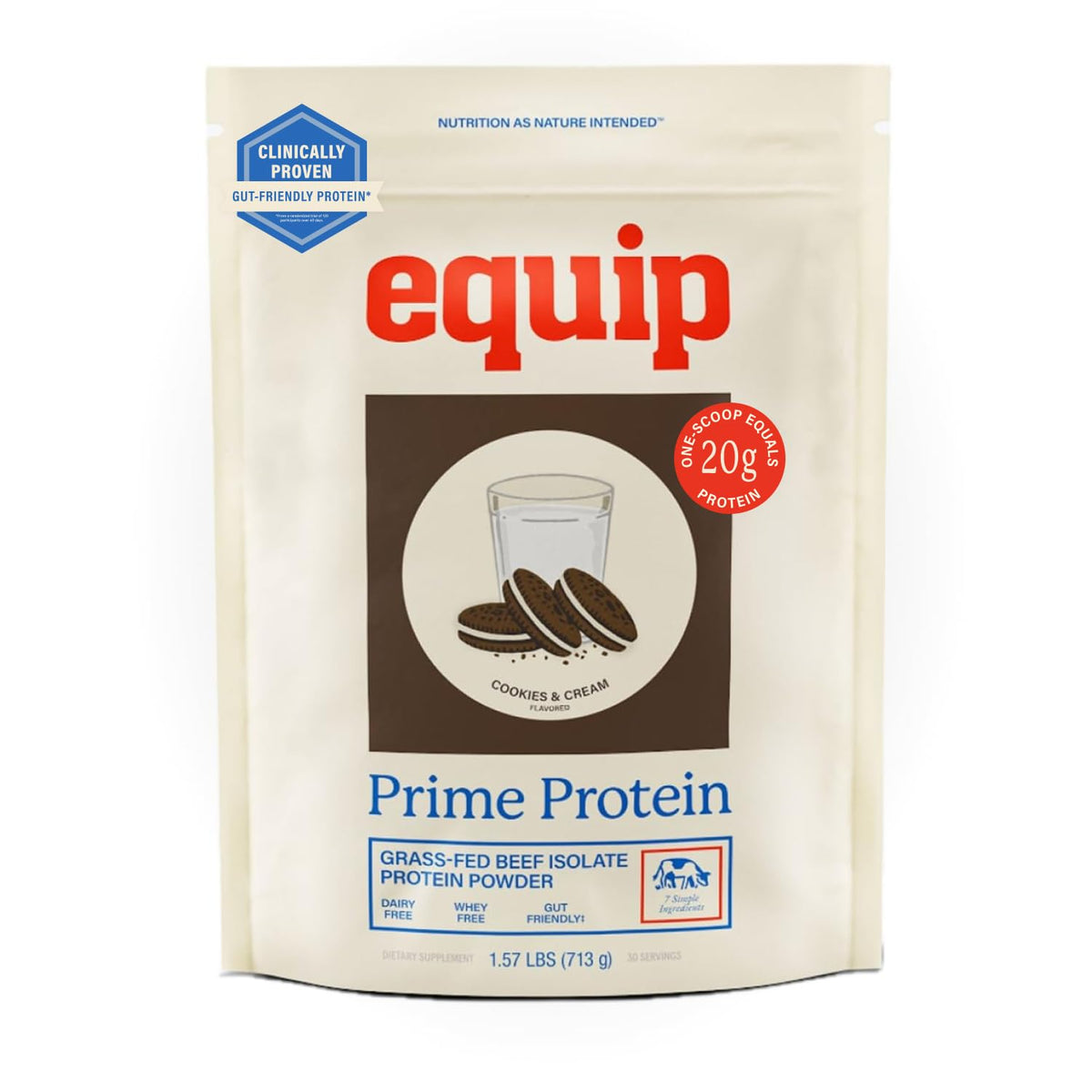 Equip Prime muestra el envase frontal y diseño, producto atractivo y claro