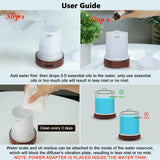 EQUSUPRO difusor luces LED encendidas mostrando opciones de color para ambiente