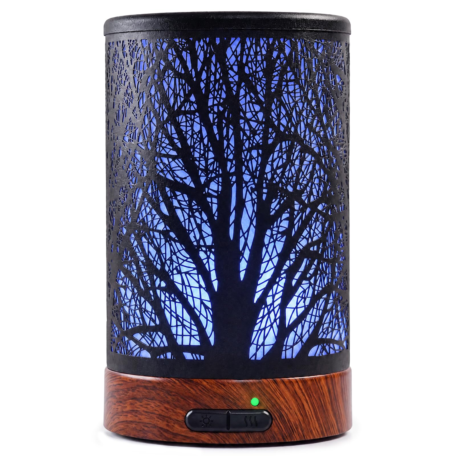 EQUSUPRO difusor metal frente mostrando diseño elegante y uso decorativo