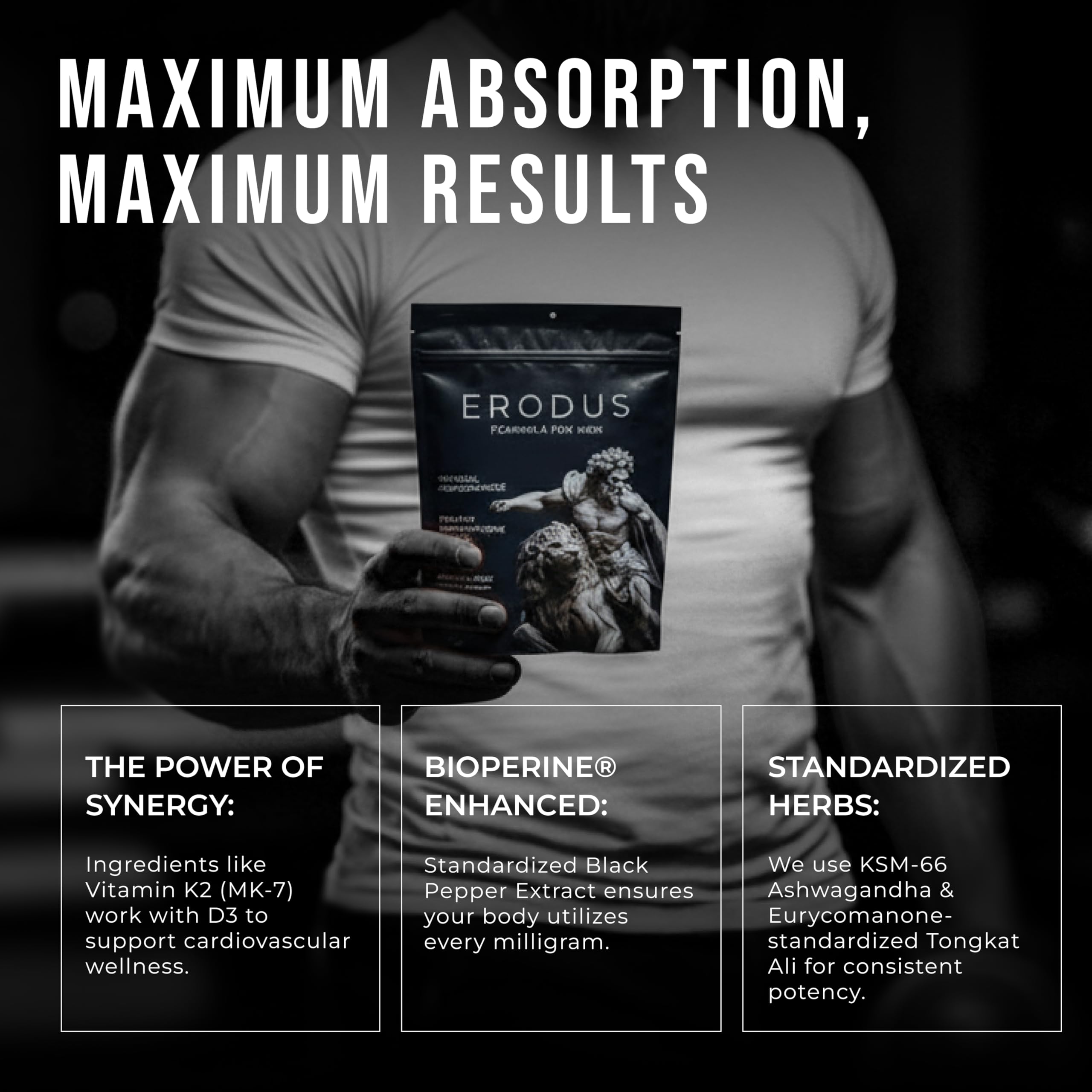 ERODUS etiqueta con lista completa de ingredientes, transparencia y confianza