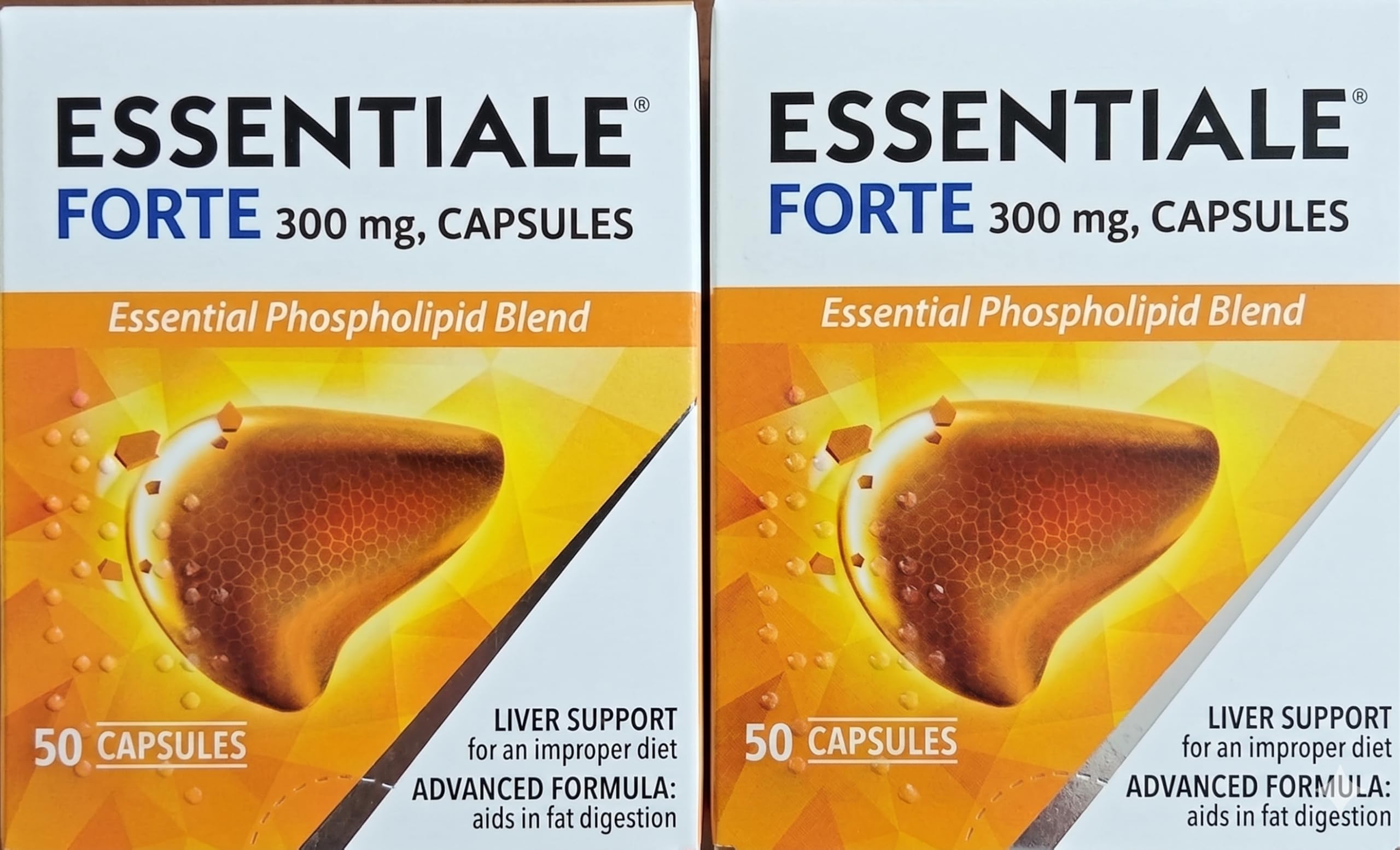 ESENTIALEFORTE frontal del envase mostrando 100 cápsulas, práctico para almacenamiento