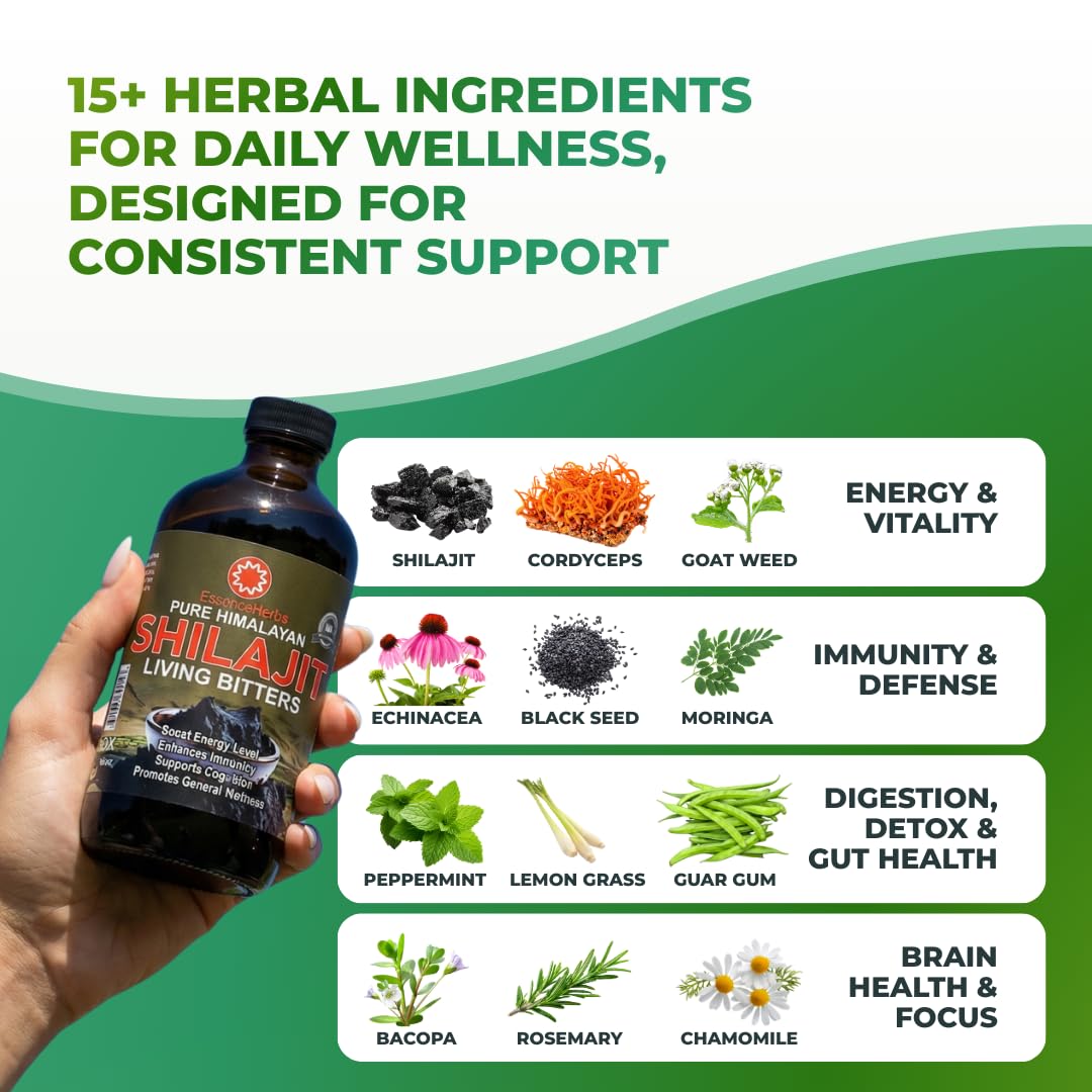 Essence Herbs textura oscura del líquido para apreciar concentración