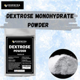 Essencea textura en primer plano del polvo dextrosa, fácil disolución