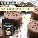 Etiqueta nutricional de Essencea maltodextrina detallando pureza y sin aditivos