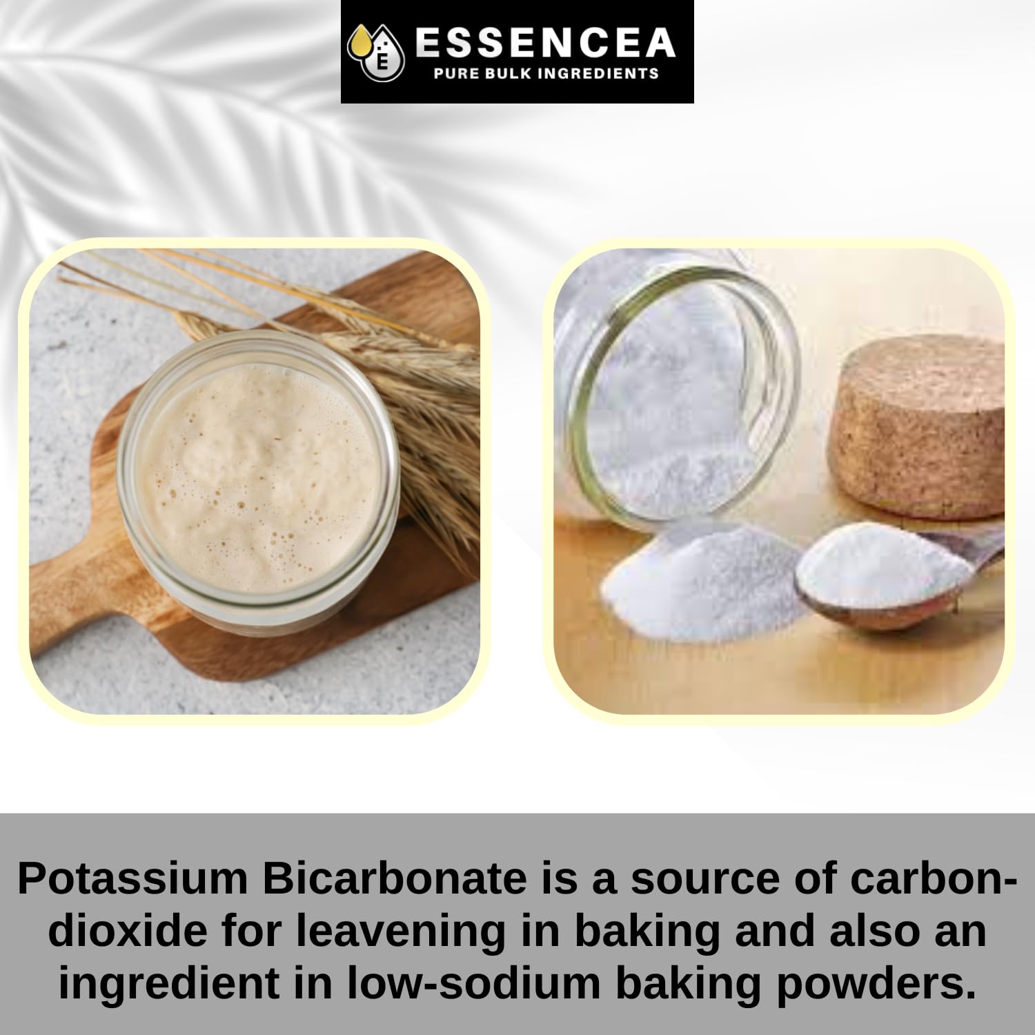 Essencea primer plano del polvo blanco para mezcla fácil