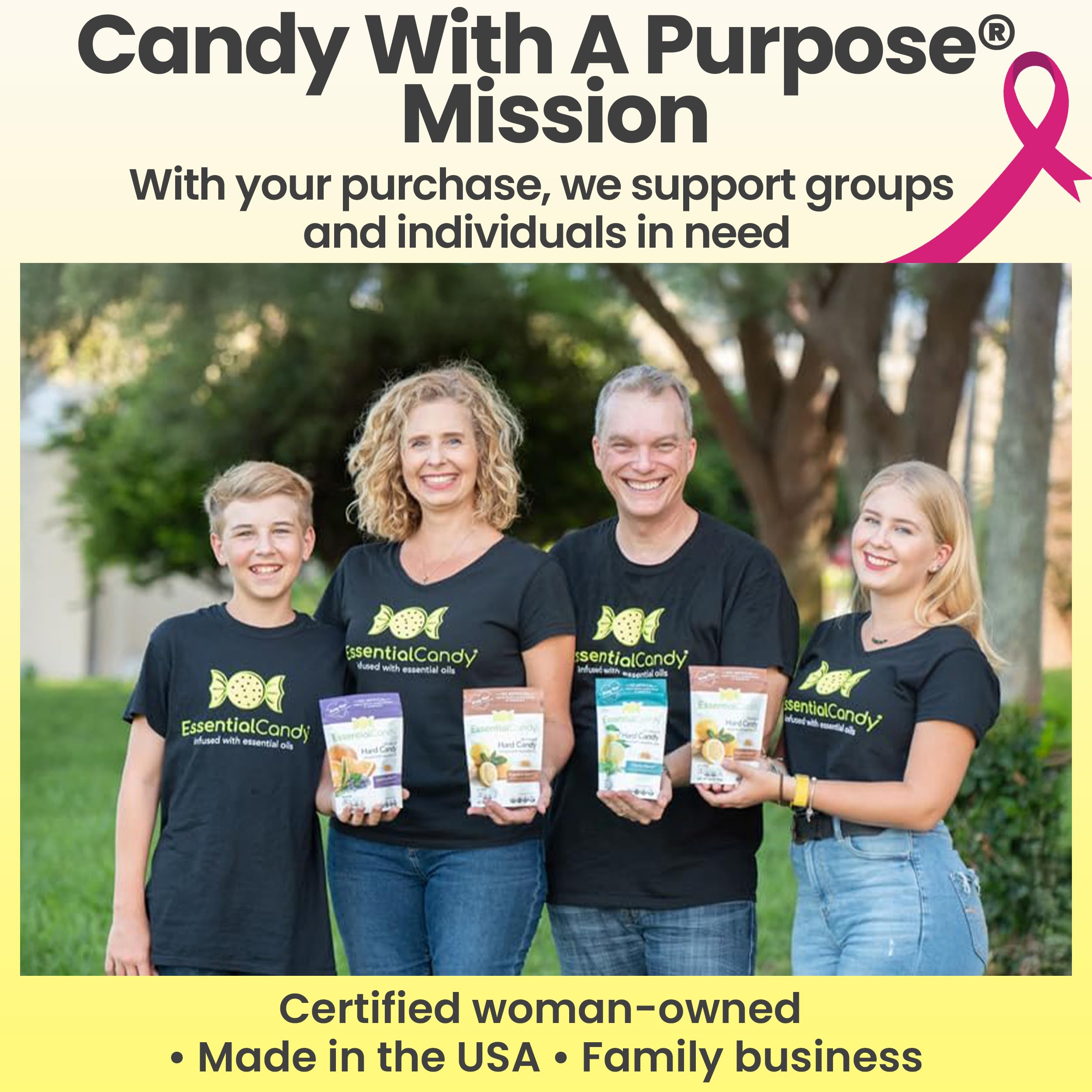 Essential Candy etiqueta con certificaciones orgánica, vegana y sin gluten