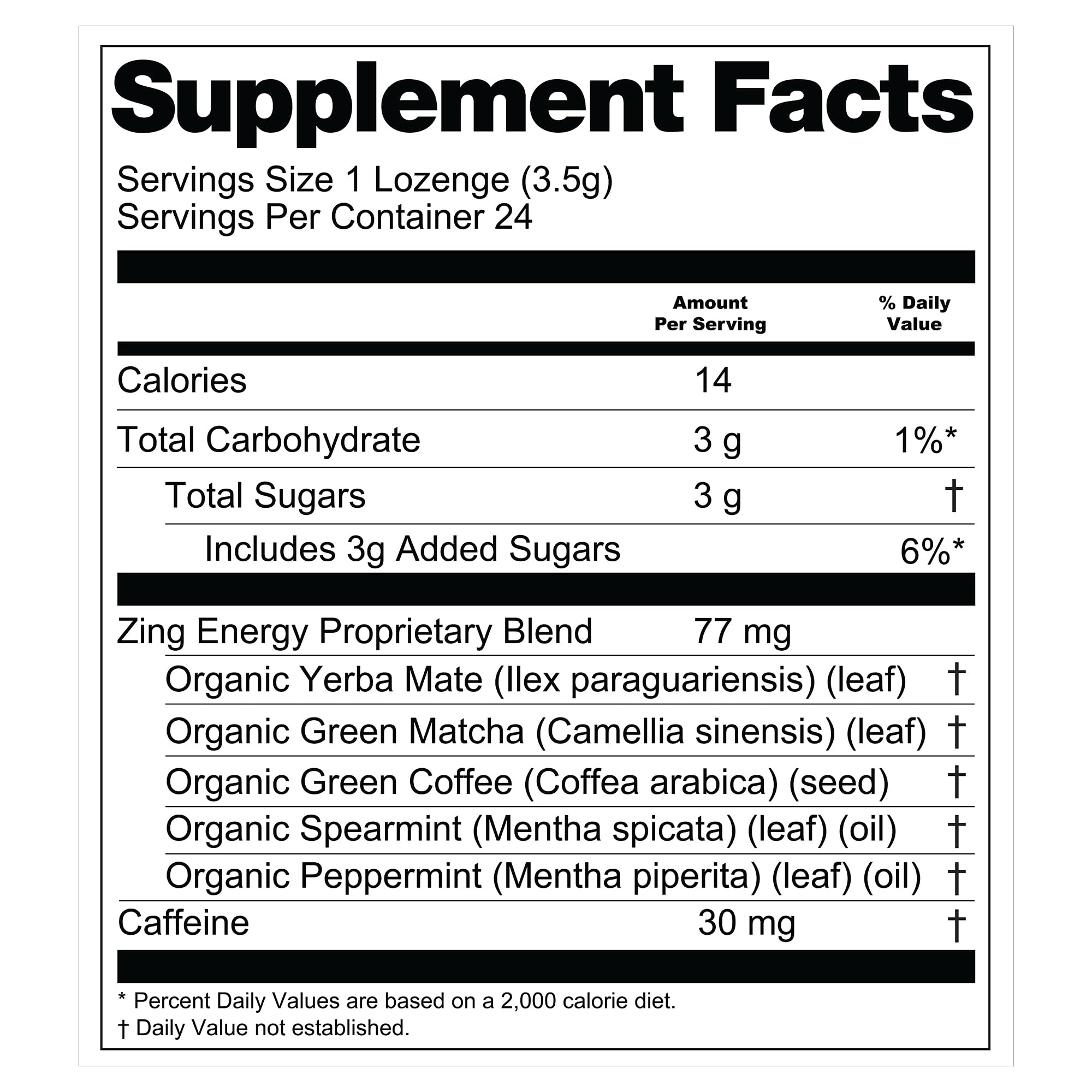 Essential Candy ingredientes: yerba mate matcha y café verde mostrando origen vegetal