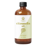 Essential Delights botella frontal de citronela mostrando etiqueta y volumen, calidad visible