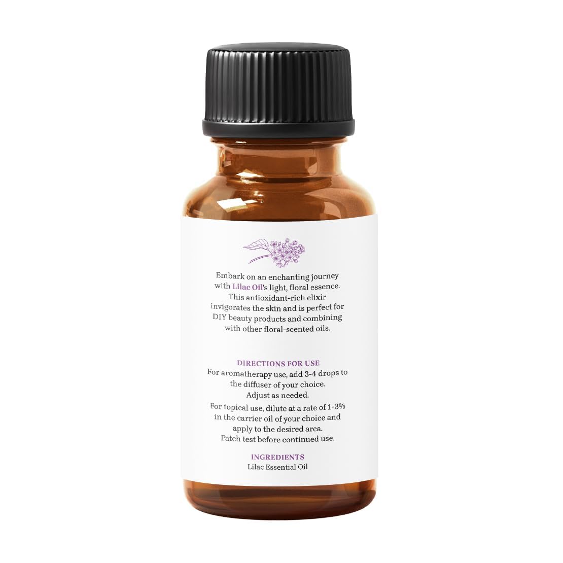 Essential Delights detalle del aceite lilac, textura clara y aroma puro